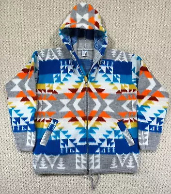 Tribal Knit ARTESANIAS Tuntaquimba Zip Up 100% Wool Sweater Hoodie Size Medium • $53.99