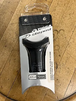 TIOGA D-Lite PIVOTAL SEATPOST 25.4 75MM BLACK BMX CLAMP NYLON COMPOSITE RIDE LIT • $18.99