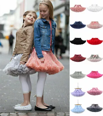 £14.90 • Buy UK Girls Kids Tutu Skirt Dance Puffy Petticoat Party Dress Ballet Fluffy Layer