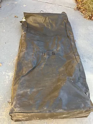 VTG WW2 Hanging Garment Bag Waxed Canvas/Conmar Zipper US Army Medical Corps • $79.99