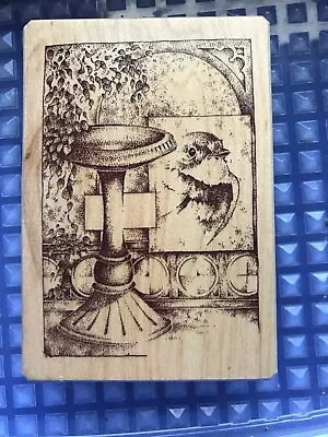 Inkadinkado Birdbath Scene 503 90369-Y Arbor Rubber Stamp  • $5