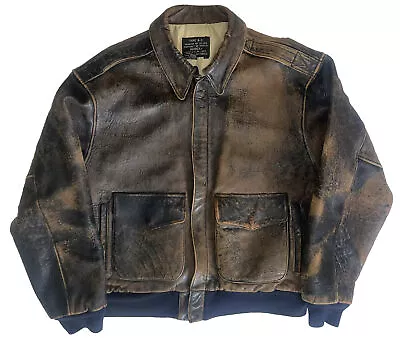 Vintage AVIREX Limited A-2 Leather Army Air Force Bomber Flight Jacket Size L • $99.99