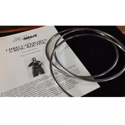 LINKING RINGS 3-12 Inch MAGNETIC LOCKING + COPY OF CHRIS CAPEHART 3 RING ROUTINE • £38.91