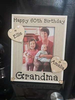 Personalised Birthday Photo Picture Frame Any Wording. Great Nan Grandad Grandma • £14.95