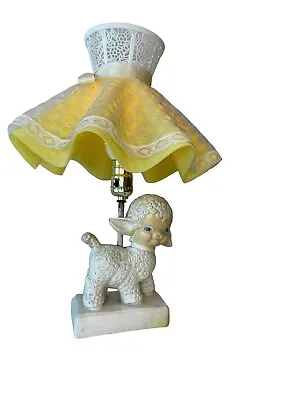 Vintage Little Lamb Kitschy Pieri Chalkware Lamp Nursery • $30