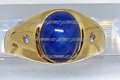 Mens Blue Star Sapphire Ring 925 Sterling Silver Lindy Star Sapphire Ring • $91.19