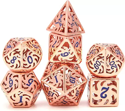 DND Metal Dice Set 7Pcs Dungeon Dragon Dice Punk Style RPG Games Math Teaching  • $24.97