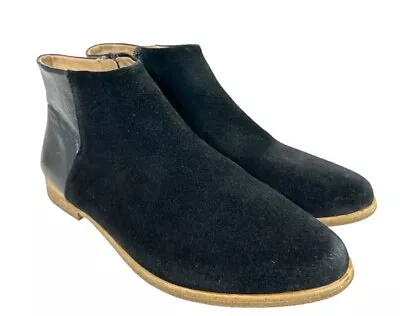 COUNTRY ROAD Black Leather Suede Ankle Boot Size 39 8.5 • $27