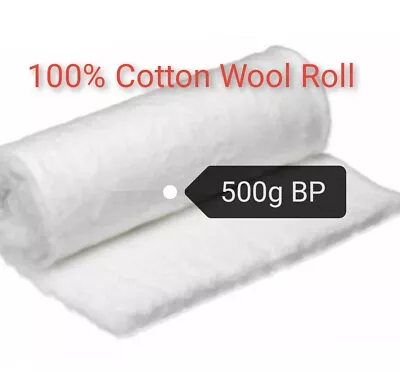 Cotton Wool Roll 500g X 1 Sealed Roll Crafts Facial Body Medical • £9.89