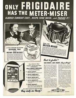 1937 Frigidaire  Refrigerator With Meter Miser Vintage Print Ad • $8.95