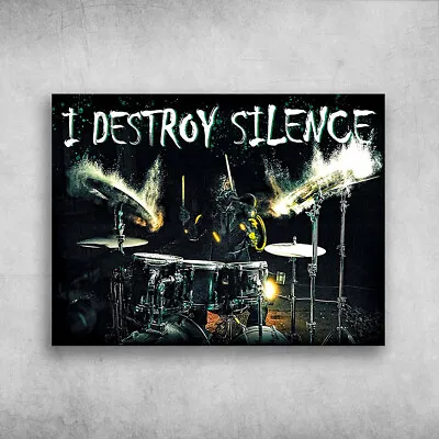 Drums Lover Drummer Poster I Destroy Silence Poster • $14.52
