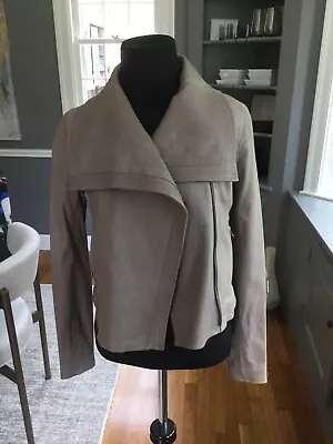 New Vince Taupe Gray Leather Jacket Size XS • $270