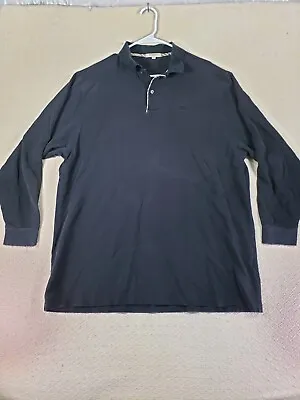 Burberry London Shirt Mens 2XL Black Long Sleeve Casual Outdoor Golf Polo Shirt • $44.95