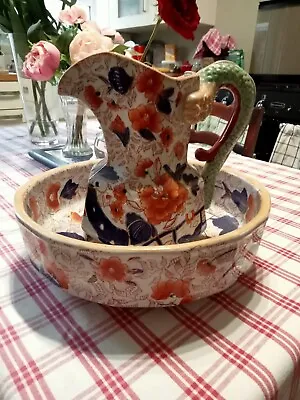 Vintage Large Masons Ironstone China Jug & Wash Basin Bowl. • £38