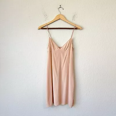 ZAC POSEN Blush Nude Silk Slip Dress Spaghetti Strap Sz 4 W8046 • $40