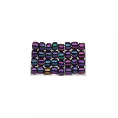 Size 8/0 Opaque Iris Peacock Purple Matsuno Glass Seed Beads 20gm ~600 Beads • $2.49