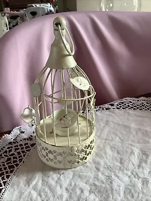 Metal Cream Bird Cage Tea Light Lantern Vintage Bird Cage Tea Light Holder • £1.99