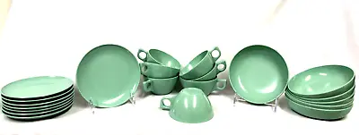 VTG Melmac Dinnerware Aztec Lenoxware Turquoise 22 Pc- 8 6” Plates 6Bowls 7 Cups • $34.95