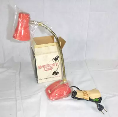 NOS Vtg 60s Mid Century MOD Chadwick Miller RED Hi Intensity Gooseneck Desk Lamp • $50