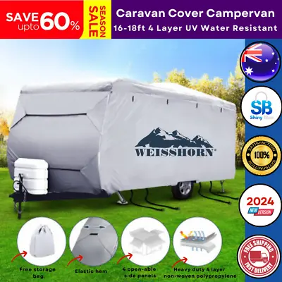 Caravan Cover Heavy Duty 16-18ft 4 Layer Waterproof Campervan Camper Pop Top UV • $141.97