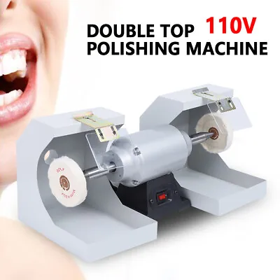 Dental Lab Polishing Machine 550W Dual Lathe Jewelry Grinder With Vacuum Pipe • $191.90