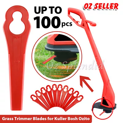 100 PCS Grass Trimmer Blades Ozito Plastic For Crop Garden Weed Lawn BOSH KULLER • $2.75