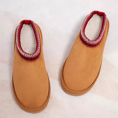 Womens UGG Tasman *DUPES* Brown Chic Slip-on Shoes Slippers Slide Cozy Faux Fur • $29.99