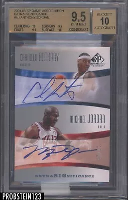 2004-05 SP Game Used Edition Michael Jordan HOF Carmelo Anthony AUTO /25 BGS 9.5 • $4649