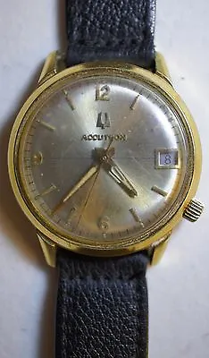 Vintage 1977 Bulova Accutron Gold Filled Watch W/ Date 2191.10 N7 Tuning Fork • $100