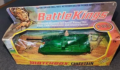 Vintage Matchbox Battle Kings K-103 Chieftain Tank With Infantry Boxed 1974 • £34.93