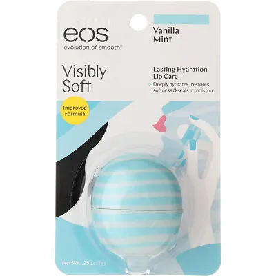 2 Pack Eos Visibly Soft Lip Balm Sphere Vanilla Mint 0.25 Oz • $11.91