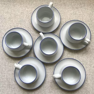 6 Pc Espresso White Porcelain Coffee Tea Set Cup & Saucer Korea  • $10