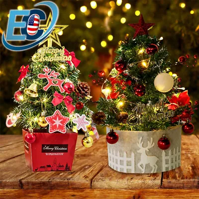 2ft Tabletop Artificial Christmas Tree With LED Light &Ornaments Xmas Home Decor • $14.99