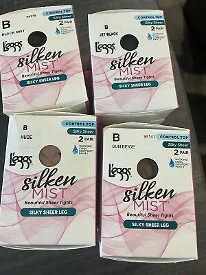 $10.99 • Buy Leggs Silken MIST Panty Hose Size B Medium Box Of 2 VARIOUS COLORS