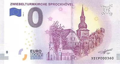 £4.10 • Buy 0 Euro Souvenir Banknote - Onion Tower Church Sprockhövel 2018-1