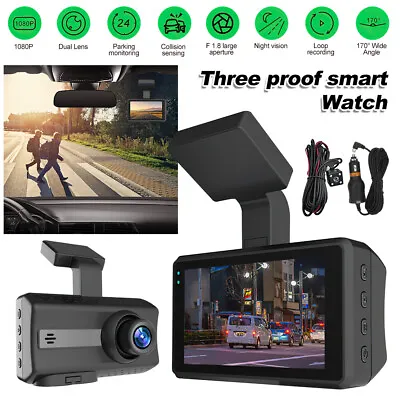 $39.99 • Buy Car Dash Camera Dual Cam Video DVR Recorder Front And Rear G-Sensor Night Vision