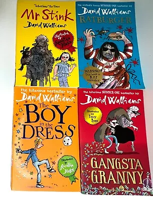 Lot Bundle David Walliams 4 Book Paperback Gangsta Boy Dress Mr Stink Ratburger • £3.49