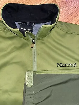 Marmot Mens Small Soft Shell Windstopper Green Full Zip Winter Sports Jacket • $32.49