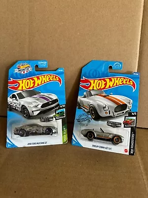 Hot Wheels Lot 2x 2018 Ford Mustang GT Speed Blur / Shelby Cobra 427 S/C L48 • $7.99