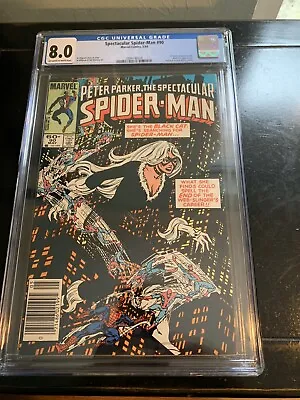 Spectacular Spider-Man #90 CGC 8.0 Newsstand Black Cat 1st Black Costume Title • $49