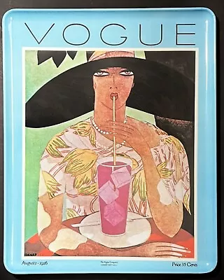 Chic VOGUE COVER August 1926 Print Vintage Reprint Tray 9.5”x12” Italy Mebel • $17.99