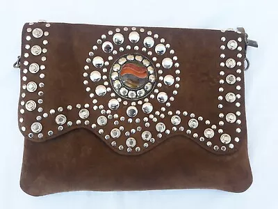 Moroccan Leather Handmade Purse Handbag Shoulder Women Genuine Brown Design • $50
