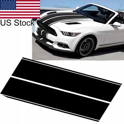 78.7'' Black Hood Roof Rally Racing Stripe Decal Vinyl Sticker For Ford Mustang • $23.99