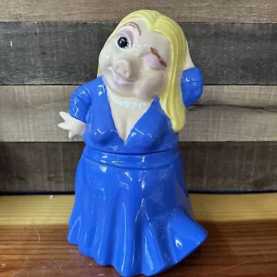 Jim Henson The Muppets Miss Piggy With Blue Dress Ceramic Cookie Jar • $75