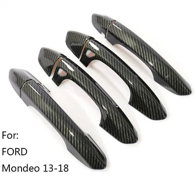 Smart Exterior Door Handle Cover Carbon Fiber For 2013-2021 Ford Fusion Mondeo • $21.99
