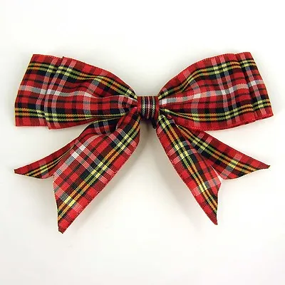 1.2.5.10.  X 120mm (4 1/2  Wide) Giant Double Bows Tartan Ribbon Bows Tails  • £2