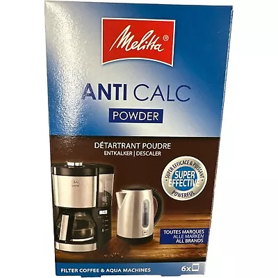 Melitta Anti Calc Descaling Powder 6 X 20g Sachets Filter Coffee Machine 6762482 • £4.35