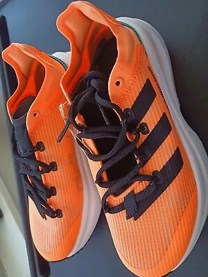 Adidas Fluidflash Sneakers Shoes Boys Sz 5 Orange GY4938 Running Reduced Gravity • $55