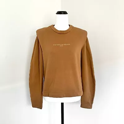 VIKTORIA & WOODS Logo Tucked Shoulder Crewneck Jumper Sz 00 | Ex Cond • $40