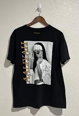 Aaliyah Shirt Adult Size Large Black Rap Hip Hop Tee Graphic Short Sleeve Mens • $14.99